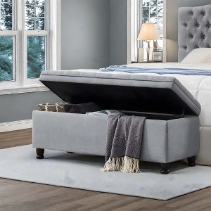 NicBex Modern 45" Tufted Storage Bench with Linen Fabric for Bedroom and Living Room - 1 of 4