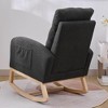Kumasinova Accent Rocking Chair,Upholstered Nursery Glider Rocker with Side Pocket,Comfy Armchair with High Back for Living Room,Nursery,Dark Gray - 3 of 4