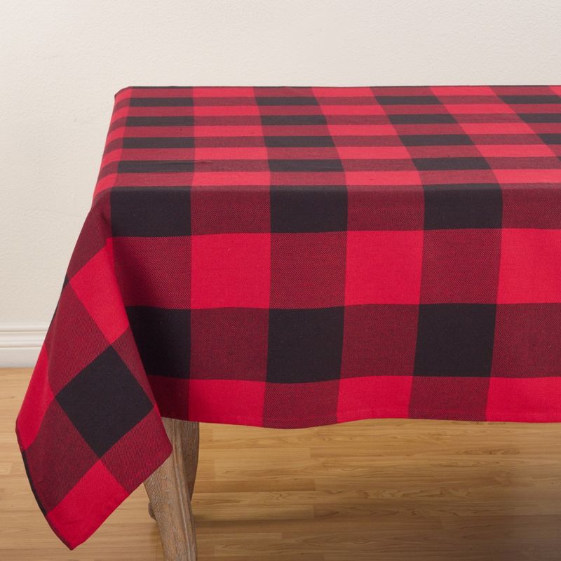 Saro Lifestyle Classic Buffalo Plaid Check Design Cotton Tablecloth, 2 of 5