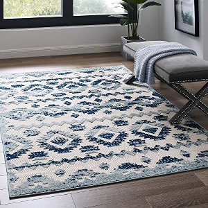 Modway Reflect Takara Abstract Diamond Moroccan Trellis 5x8 Indoor and Outdoor Area Rug - 1 of 4