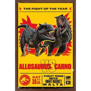 Trends International Jurassic World: Dominion - Allosaurus Vs Carno Framed Wall Poster Prints - 1 of 4