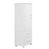 Cesicia Tall Bathroom Storage Cabinet with Two Drawers and Adjustable Shelf, MDF Board with Painted Finish, White - 3 of 4