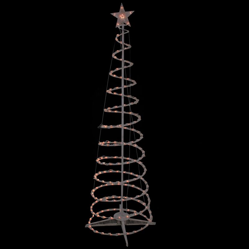 Northlight 6' Clear Lighted Spiral Cone Tree Outdoor Christmas Decoration, 1 of 5