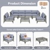 COWLOWN 7 Piece Meta Colored Patio Furniture Set Cushions, Outdoor Sectional with Coffee Table for Porch & Backyard - 2 of 4