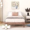FONTOI Minimalist Twin Size Bed Frame Beds Modern Floating Platform Bed, Bedroom Furniture, No Box Spring Needed, Brown, 77.6"*40.9"*10.4" - 2 of 4