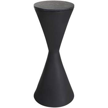 Uttermost Time's Up 9"W Textured Matte Black Hourglass Drink Table