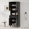 SEVOBAL Bathroom Storage Cabinet Freestanding Tall Cabinet with Drawer and Adjustable Shelves for Organized Living, Black, 13.8"*23.6"*70.9" - 3 of 4