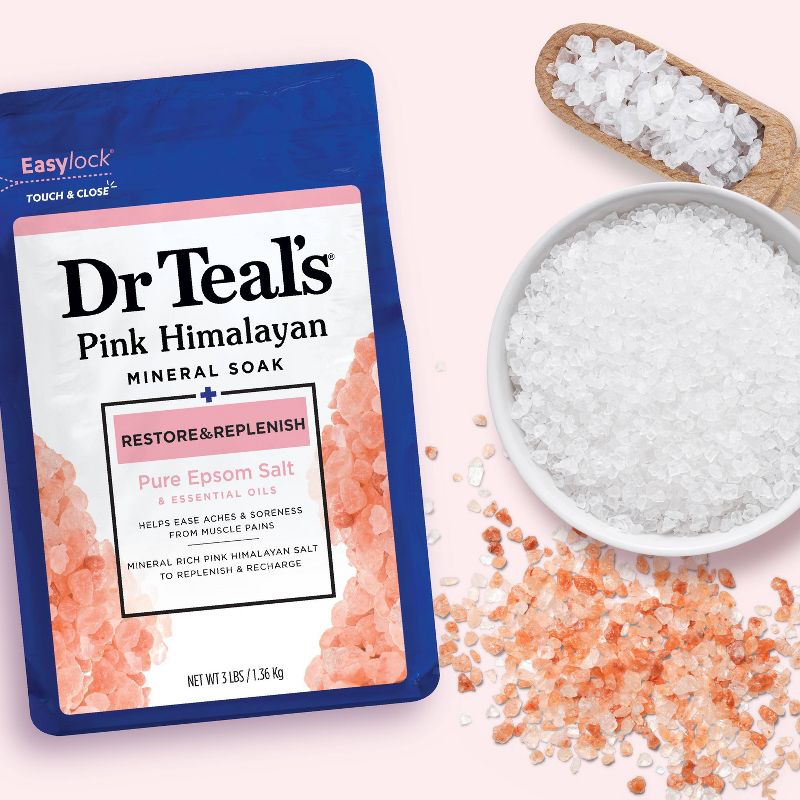 Dr Teal&#39;s Restore &#38; Replenish Bergamot Orange Pink Himalayan Mineral Salt - 3lb, 6 of 14