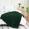 Aoibox Green Throw Blanket with 3D Jacquard Grid Design, Super Soft Plush Fleece, Cozy & Lightweight for Couch Sofa Chair, Dark Forest Green - 3 of 4