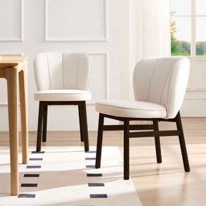 CAVINAS Counter Height Chairs with Ash Wood Legs and Cushioned Seat, Ergonomic Backrest, Upholstered Kitchen Chairs - 1 of 4