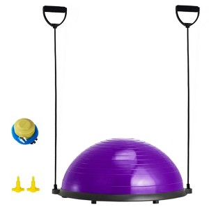 VEVOR Half Exercise Ball Trainer, 23 inch Balance Ball Trainer, 660lbs Stability Ball, Yoga Ball with Resistance Bands & Foot Pump - 1 of 4