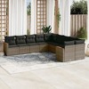 vidaXL 10 Piece Patio Sofa Set with Cushions Gray Poly Rattan - Gray Without Table - 2 of 4