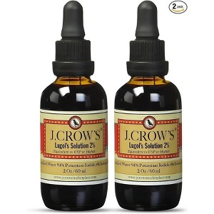 J.CROW’S® Lugol’s Iodine Solution 2% – 2 oz, 2-Pack | Premium Natural Iodine & Potassium Iodide, Alcohol & Gluten-Free, No Expiration - 1 of 4