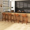 Tangkula 24.5" Solid Wood Bar Stools Set of 4 Home Counter Kitchen Stools w/ Low Backrest & Footrest - 4 of 4