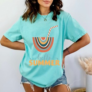 Simply Sage Market Boho Hello Summer Drink Garment Dyed Tee - 1 of 4