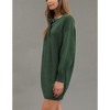 August Sky Women's Half Button Long Sleeve Mini Sweater Dress - 3 of 4