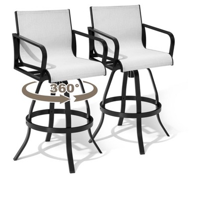 Pellebant Outdoor Indoor All-weather Swivel Barstool Patio Bar Stools (Set of 2)