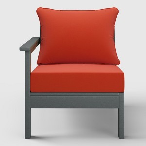 WestinTrends  Avalon Outdoor Patio HDPE Left Arm Facing Sectional Corner Club Chair with Patio Cushions - 1 of 4