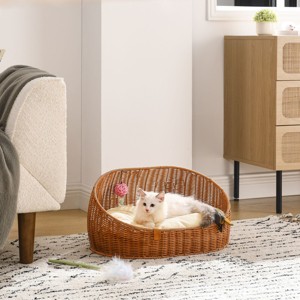 Sam's Pets Luna 23'' Dog/ Cat Bed In Natural Oak - 1 of 4