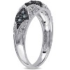 EVERLY JEWELRY |Sterling Silver 1/4 CT TW Blue and White Diamond Fashion Ring Black Rhodium Plated - 2 of 4
