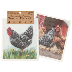 Primitives by Kathy Chickens Swedish Dishcloth Set - 1 of 4