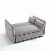 GDFStudio Haley Modern Rubberwood and Velvet 3 in 1 Convertible Sofa Bed with 2 Pillows and Storage Bag - 4 of 4