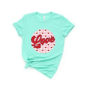 Simply Sage Market Women's Retro Love Checkered Circle Short Sleeve Graphic Tee - 1 of 4