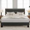 Platform Bed Frame with Adjustable Headboard – Upholstered Linen, Wooden Slats, No Box Spring Needed - 2 of 4
