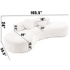 105.5" Curved Cloud Sofa, Modern 3-4 Seater Couch with Pillows, No Assembly Corduroy, for Living Room, Bedroom - 2 of 4