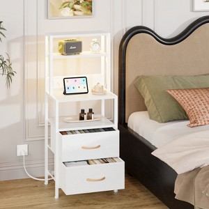 Furnulem Night Stand, Tall Nightstand with 4-Tier Shelves - 1 of 4