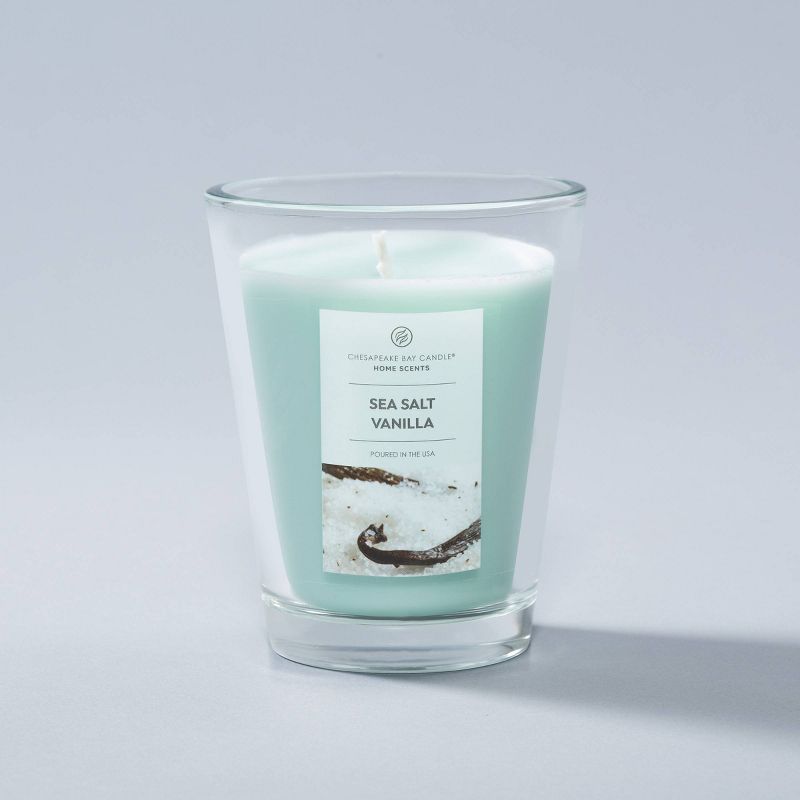 Clear Glass Sea Salt Vanilla Lidded Jar Candle Aqua Blue - Home Scents by Chesapeake Bay Candles, 3 of 11