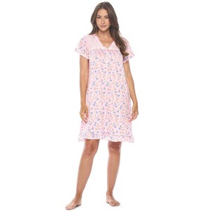Casual Nights Women's Super Soft Yummy Nightshirt, Short Sleeve Nightgown, Night Dress with Fun Prints & Patterns - 1 of 4