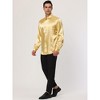 Lars Amadeus Men's Long Sleeves Button Down Prom Party Satin Dress Shirts - 4 of 4