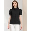 Allegra K Women's Puff Short Sleeve Pointed Collar Work Office Button Down Shirt - image 3 of 4