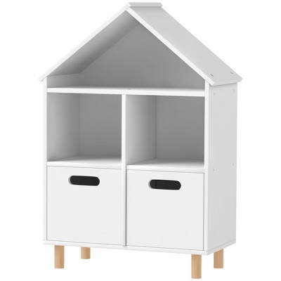 Vynxaria Kids Bookshelf - 3-Tier Bookcase with Two Drawers for Kids Rooms, Bedroom, and Nursery in White