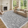 Indoor Modern Botanical Living Room Bedroom Area Rugs for Home Decor, Washable Non Slip Dining Room Carpet, Foldable Thin Mat - 2 of 4
