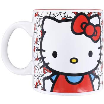 Silver Buffalo Sanrio Hello Kitty Allover Faces Ceramic Mug | Holds 20 Ounces