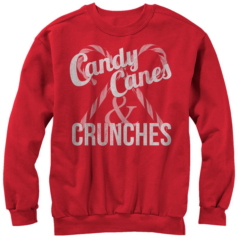 Women's CHIN UP Christmas Candy Canes and Crunches Sweatshirt, 1 of 4