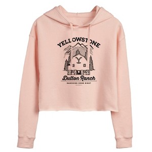 Women's - Yellowstone - Dutton Ranch Cropped Graphic Hoodie - 1 of 4