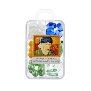 John Bead Masterpiece Collection Mixed Glass Bead Box Self Portrait with Bandaged Ear by Vincent Van Gogh 85g - 1 of 4