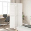 vidaXL 3-Panel Room Divider Screen, White Paulownia Wood, Flexible Folding Privacy Partitions for Bedroom/Living Room/Office, Indoor Sun Blocking - 3 of 4