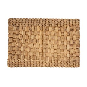 Saro Lifestyle Woven Water Hyacinth Placemat  (Set of 4), 13"x19", Beige - 1 of 2