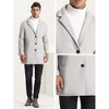Lars Amadeus Men's Notched Lapel Single Breasted Formal Long Coat - 4 of 4