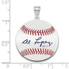 Black Bow Jewelry Sterling Silver Al Lopez Signature MD Enamel Baseball Pendant - 4 of 4