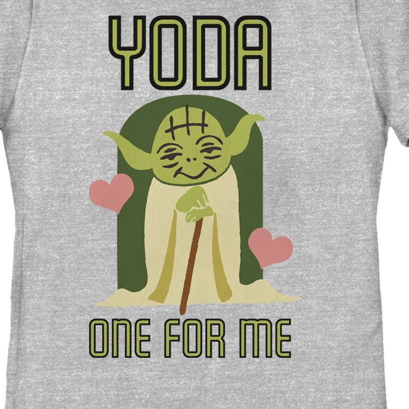 Women's Star Wars Valentine's Day Yoda One for Me T-Shirt, 2 of 5