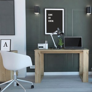 INFURNIC Writing Desk Modern Desk Compact Design with Sturdy Legs and Spacious Top for Office Workspace, Beige, 23.6"*47.2"*23.6" - 1 of 4