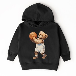 The Juniper Shop Watercolor Basketball Bear Toddler Hoodie - 1 of 4