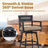 Modern Outdoor 360° Swivel Bar Chair with Cushion,Aluminum Bar Chair for Patio or Poolside,Set of 2 Bar Chairs with Tapered Legs-Koiai - 3 of 4