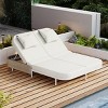 5-Position Adjustable Rattan Outdoor Double Chaise Lounge With Adjustable Backrest,Metal Frame,Removable Cushions And Pillows -Maison Boucle - 2 of 4