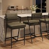 Bar Stools Set of 2 with Armrest, Upholstered Counter Height Bar Stools with w/Backrest , Tall Bar Chairs Thick Cushion & Thickened Metal Legs - 3 of 4